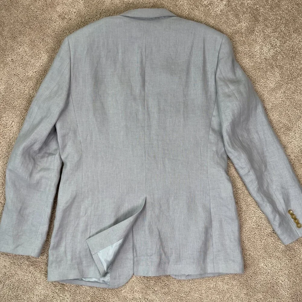 J. Crew Blazer Mens 42L Gray Ludlow Jacket Irish Linen Baird McNutt Luxury Suit